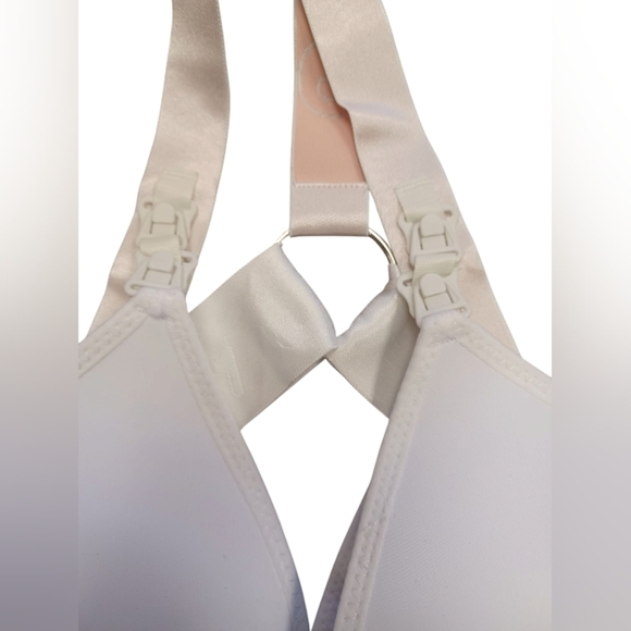 Nuturally Pumping/Nursing Bra NWT Pink White Size Small - Picture 3 of 6